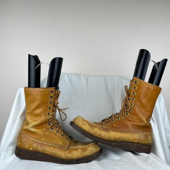 Vintage 1960s JC Penney Boots Logger Work Leather RuggedMens Size 10